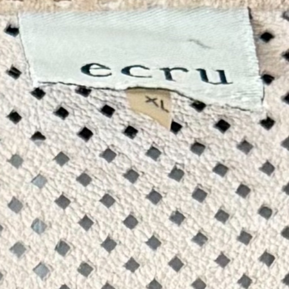 Ecru Suede Leather Jacket size XL - Picture 3 of 9